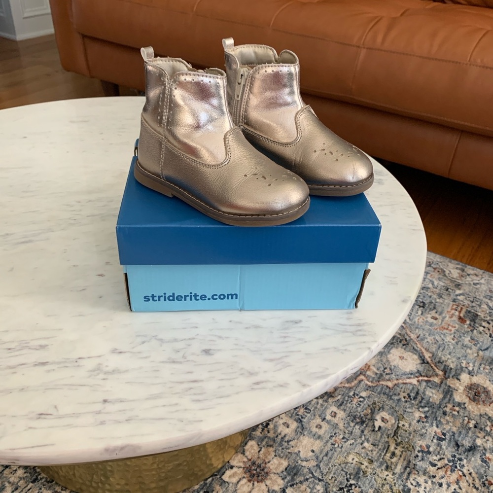 Stride Rite Shiny Gold Kids Boots